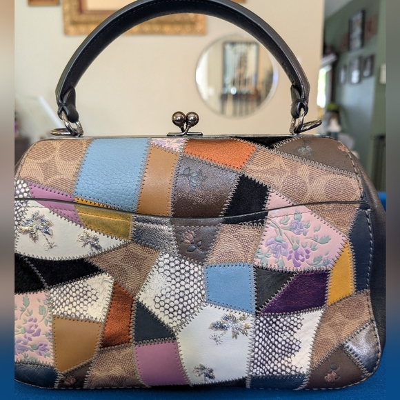 Coach Kisslock closure, frame, handbag, patchwork - Picture 2 of 9